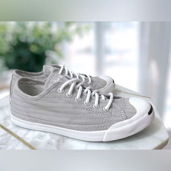 🔥🔥 Converse Jack Purcell Ox Low Textured Canvas Striped Sneakers Size 5.5 - Picture 6 of 16